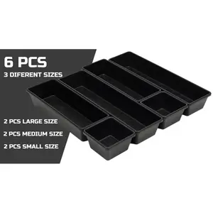 Tool Box Organizer Tray Divider Set, Extra Large Toolbox Trays, Tool Box Organizers and Storage Kit, Rolling Tool Chest Drawer Bins, Hardware Screwdrivers Pliers Organization, 6pcs