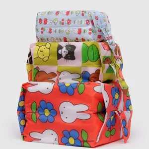 3PCS Hot Cartoon Miffy Series Cute Print Travel Bag Creativity Exquisite Portable Outdoor Travel Clothing Storage Bag