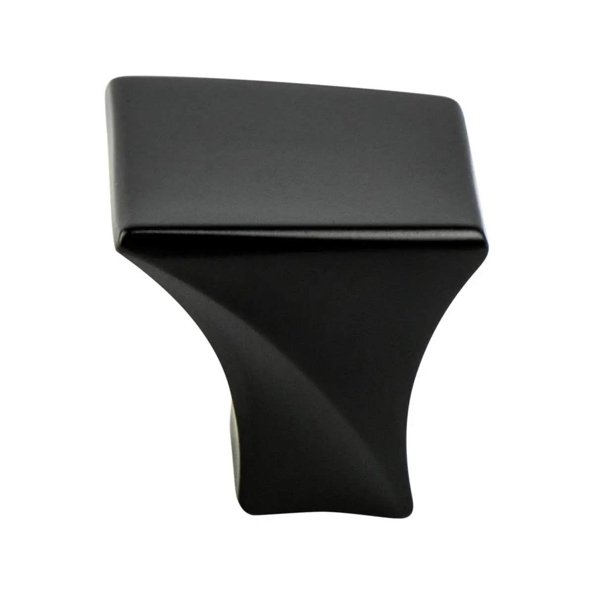 212 MAIN Fluidic Handle Doorknob - Zinc Base, 1.187 in. Size, Long Black Finish, Smooth Curves, Sculptural Handle Doorknobs