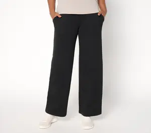 Denim & Co. Active Regular French Terry Wide Leg Pants