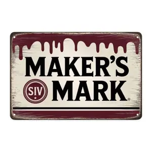 Aluminum Vintage Bourbon Whiskey Sign Kentucky Themed Wall Art for Home Bar Kitchen Coffee Shop Indoor Outdoor Room Decor 8x12 Inches