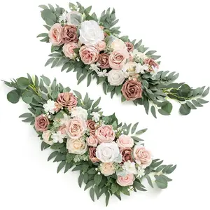 Artificial Floral Swag Table Runner Centerpiece Garland Garland Hanging Wreath Wedding Arch Flowers for Garden Wedding decorating rose Ornaments