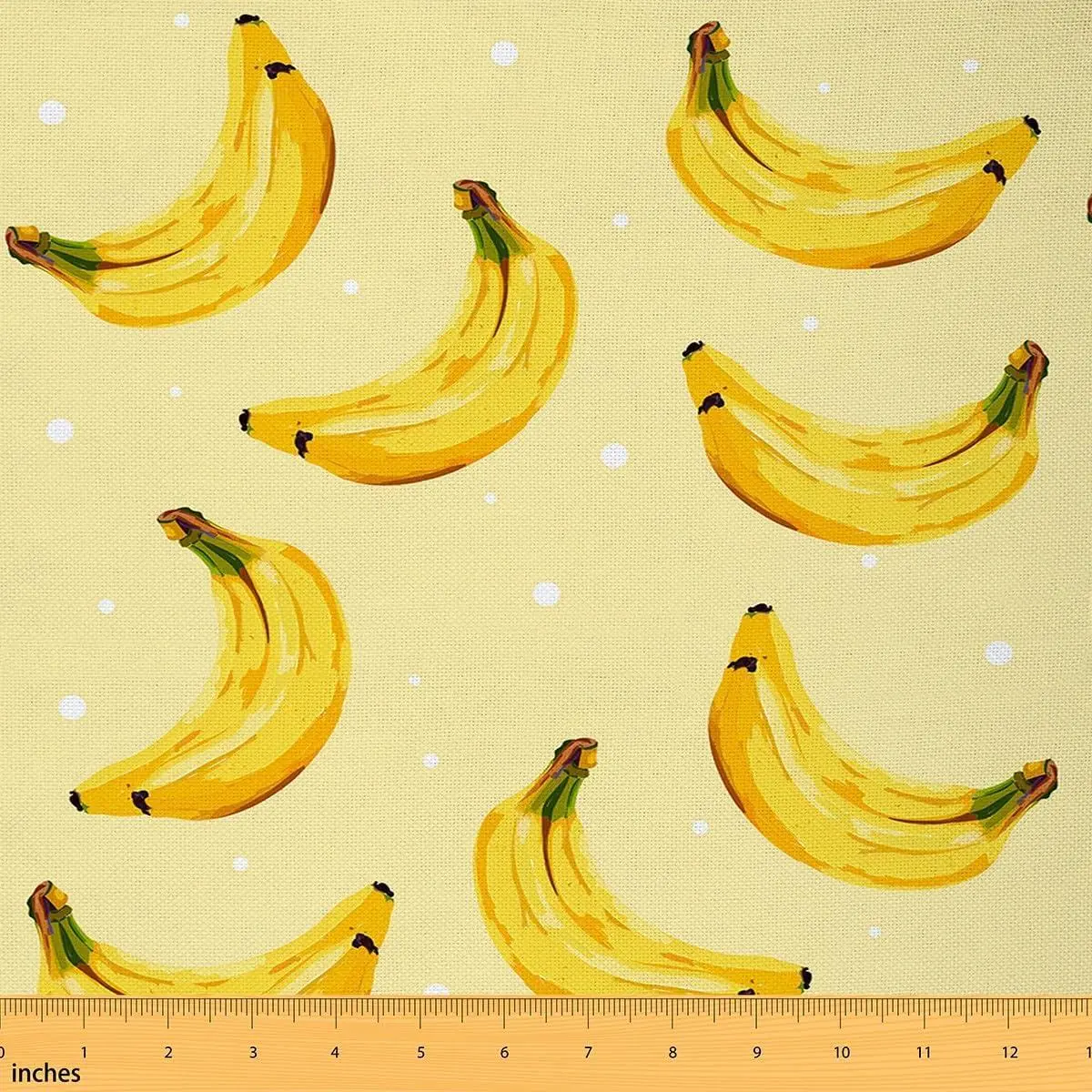 Banana Fabric Watercolor Yellow Fruits No Stretch Fabric Handmade Supplies Tropical Fruit Oil Painting Design Soft Flannel Polyester Fabric DIY Home Accents Pre-Cut