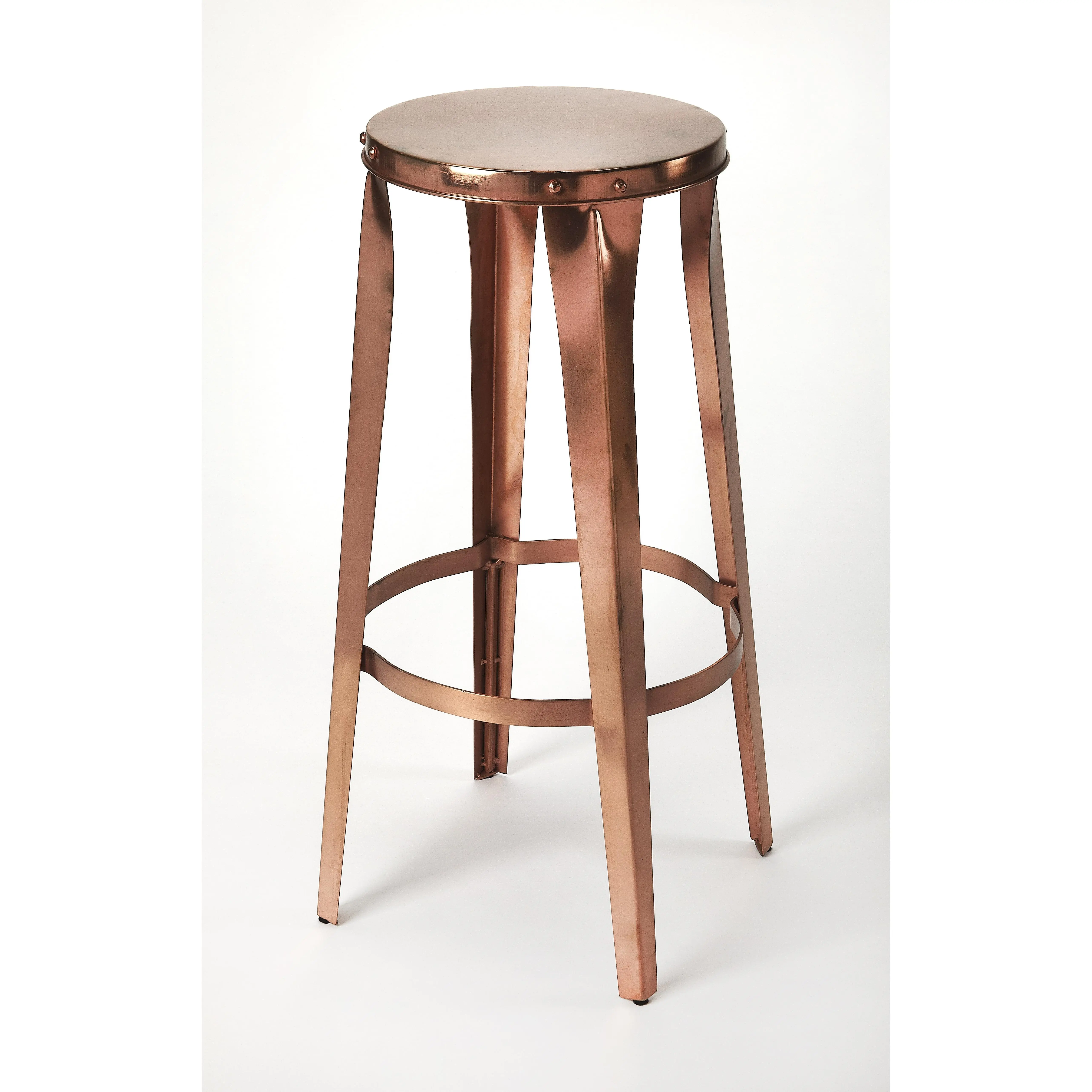 Butler Specialty Company Ulrich 30 in. Seat Height Round Copper Backless Bar Stool, Copper