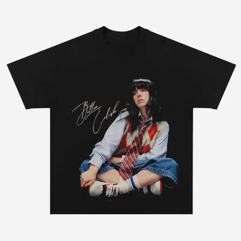 black top tee shirt billie eilish - TikTok Shop