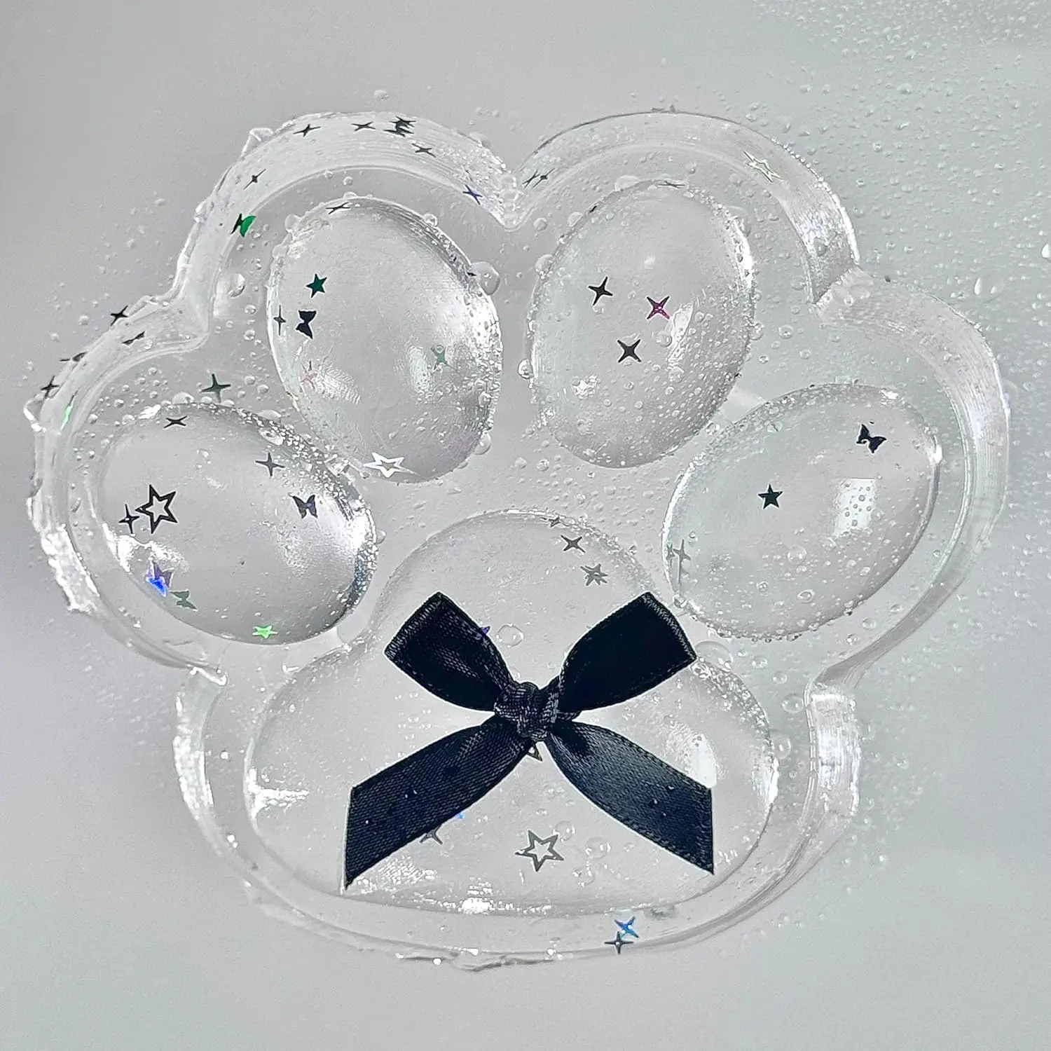 Summer Spring Gift Big Taba Squishy Cat Paw, 5 in Large Paw Squeeze Toy Transparent for Stress Relief and Relax, Sticky Squishies Fidget Toys for Party Favors Novelty Things Birthday Gift (Transparent)