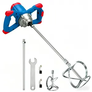 2100W Handheld Electric Mixer, 6-Speed Adjustable, Portable Mud and Concrete Master - Durable 110V Mixer for Mixing Mud, Cement, Mortar, Paint, Feed, Paint Putty, Cement, and Concrete