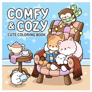 Comfortable Coloring Book, 24 Stress-Relieving Designs, 7.9in X 7.9in Size, Thick Paper, Perfect Gift for Adults, Kids, Holidays, Parties