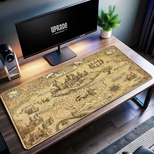 Hogwarts Map Mouse Pad - Magical Movie Map Desk Mat, Wizarding World Gift - anime mousepad