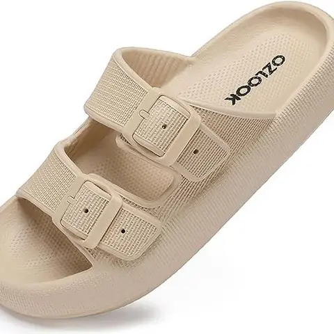 OZLOOK Women's Pillow Sandals - Multi-Function House Slippers for Women with Quick-Dry, Non-Slip, Soft Thick Sole, Shape-Conforming Design, All-Seasons Indoor-Outdoor Shower & Errand Casual Footwear