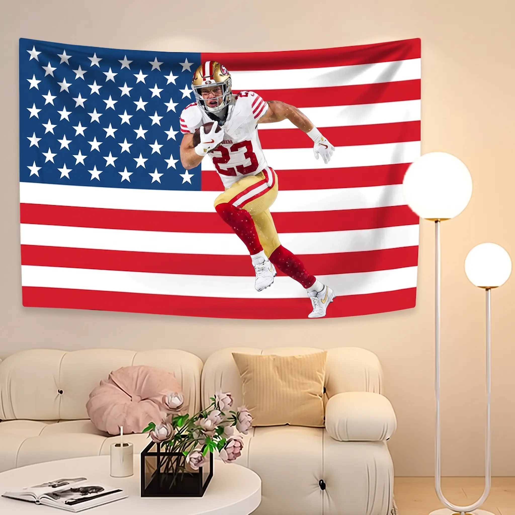 George Kittle Tapestry, Football Game Day, Wall Decor