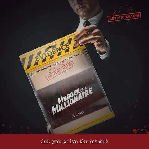 Cryptic Killers Hybrid Tabletop Murder Mystery Card Game - Teen Targeted, Millionaire Cold Case Investigation, 2+ Hours Playtime, Interactive Format, Digital Access, 29-Piece Evidence Set, Coroner Reports, Realistic Clues Test Logical Thinking
