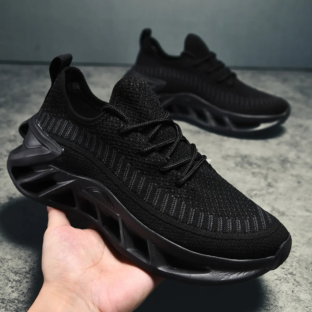 Men's blade sneakers, breathable shock-absorbing running shoes, lightweight non-slip shoes, suitable for jogging tennis halls, walking sneakers, sneakers