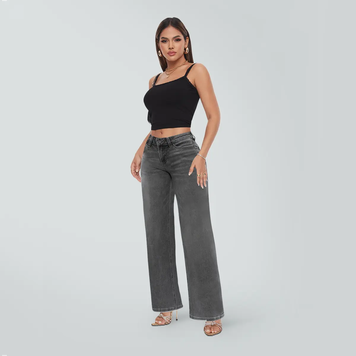 Magic ONESO Women's Mid-Low Rise Baggy Jeans: Stretchy Wide Leg & Distressed Gray Denim Pants with Tummy Control, BBL Curve Hugging Fit for Plus & Regular Size leg baggy jean#Spring Picks#TikTokShopSpringGlowUp Magic ONESO Women's Mid-Low Rise Baggy Jeans: Stretchy Wide Leg & Distressed Gray Denim Pants with Tummy Control, BBL Curve Hugging Fit for Plus & Regular Size leg baggy jean#Spring Picks#TikTokShopSpringGlowUp