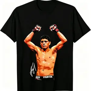 【TikTok Viral Graphic Tee】 MMA Fighter Graphic Tee – Unisex Cotton Short Sleeve T-Shirt, Combat Sports Streetwear, Boxing & Fight Fan Casual Outfit for Men & Women