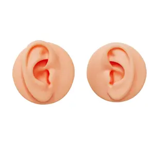6pcs Realistic Facial Piercing Models, Ear Nose Mouth Navel Tongue Practice Tools, Silicone Jewelry Piercing Training Props