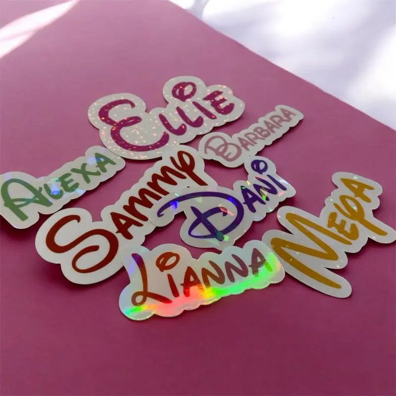 Personalized Name Sticker | Holographic Custom Sticker for Waterbottle, Laptop, Cup, Notebook | Water Resistant Vinyl Sticker