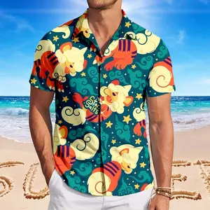 Hawaiian Shirt for Men, Hiisu Growl Anime Hawaiian Shirt Cool Summer Anime Vibes for Men & Fans, Men's Collared Clothes for Beach Vacation, #menwear #shortsleeve #hawaiianshirt