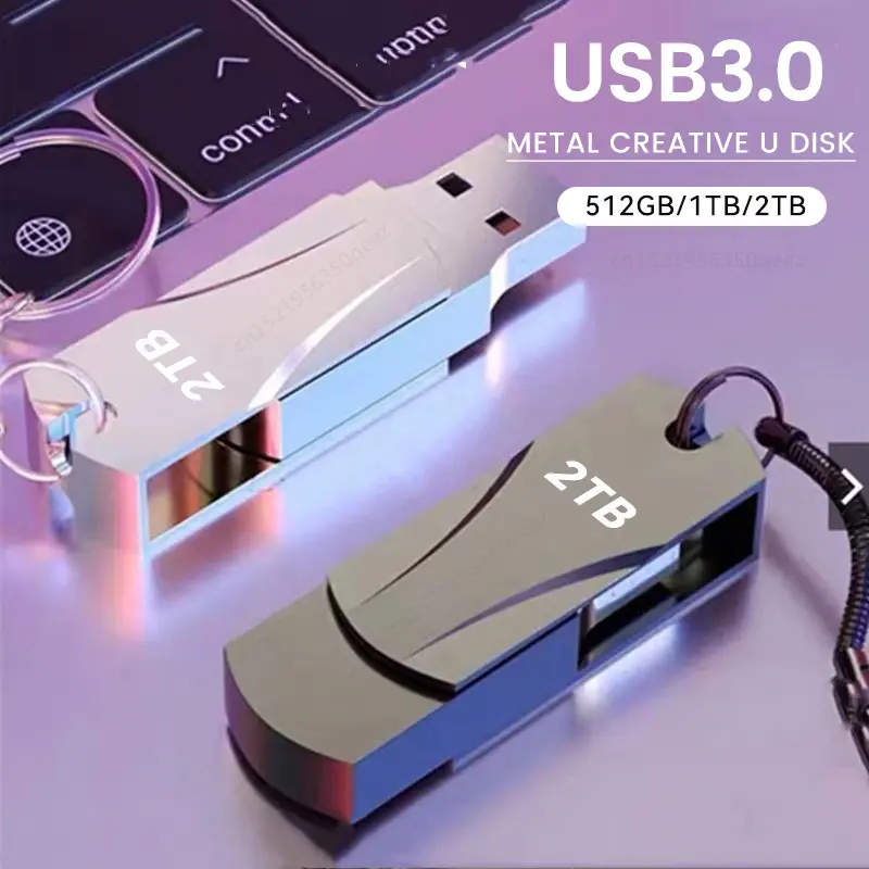 2TB USB 3.0 Flash Drive, Portable Memory Stick, Waterproof Bus-Powered Data Storage with Support for Windows 7/8/10, Flash Drive for Android Phones, Ideal Gift