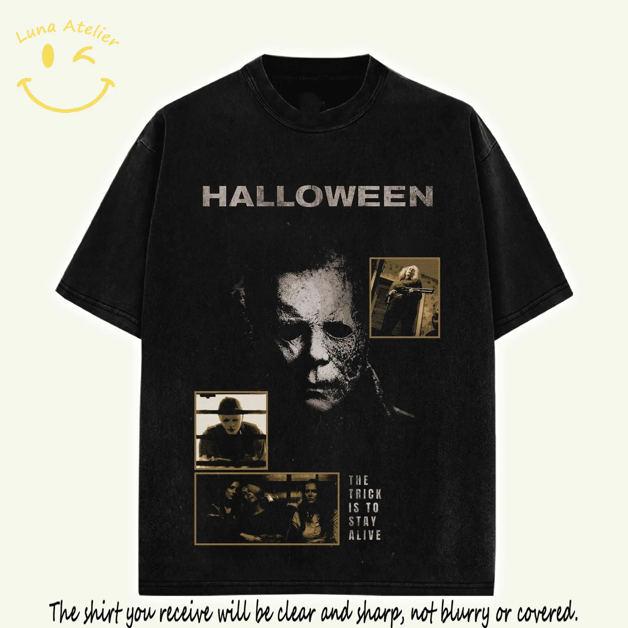 Michael Myers Shirt - Halloween Movie Tee Vintage Horror Character High-Quality Unisex Cotton Shirt Thriller Horror T-shirt Slasher Horror Tee Vintage Supernatural Horror Graphic Fan T-Shirt