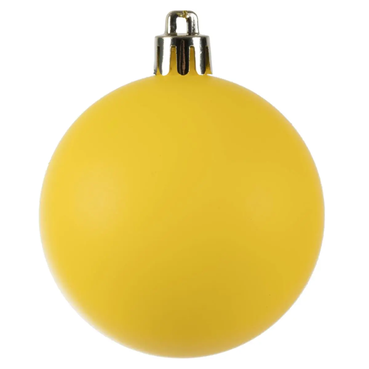 212 MAIN Lightweight UV-Resistant 2.4 in. Yellow Matte Plastic Round Ball Ornament - 24 per Bag, Christmas Decor, Holiday Decorating Home Festive Supplies