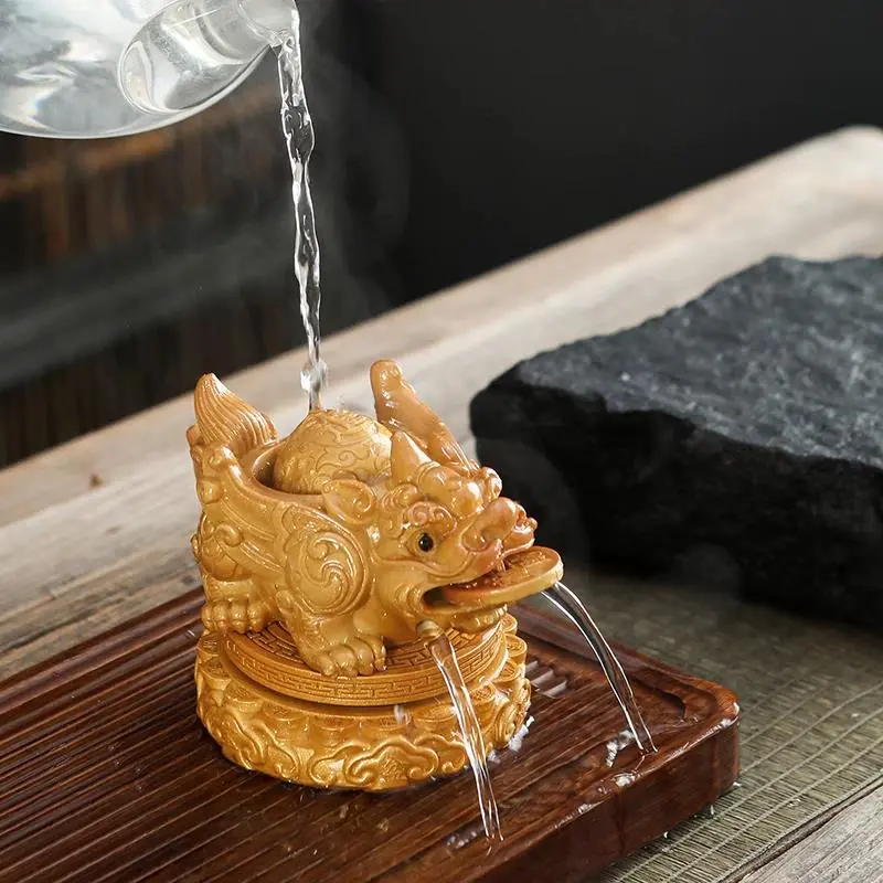 Tea Pet Collectibles, Wealth-Attracting Tea Pet Ornament, Color-Changing Luck Pi Xiu Tea Pet