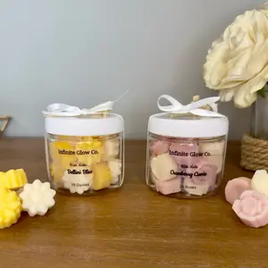 Wax Melts - 100% soy wax  - cranberry Cuvée and Bellini Bliss.  Great smell perfect for your room. scented handmade candles Aroma Peach Jar