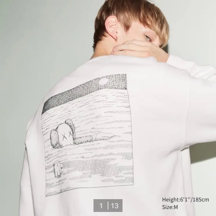 Kaws off white long sleeve crewneck size XL