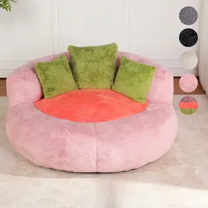SOUTTEE Home Soft Plush Bean Bag Chair - Available in Multiple Colors - Includes Three Pillows - The Perfect Choice for Relaxation