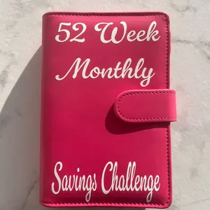 52 Week Monthly Savings Challenge 2026 ( Weeks 1-52)  PU Leather Cover Weekly Planner Finance Checklist Organizer Compact Size Durable Storage
