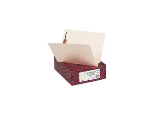Smead 34215 Heavyweight Folders, Two Fasteners, End Tab, Letter, 14 Point Manila, 50/Box