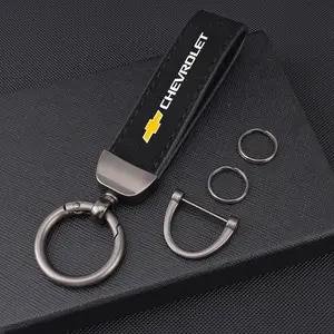 Leather Car Key Chain, Keyring Pendant for Chevrolet Models, Durable Accessory for Captiva Cruze Tracker Epica Malibu Kalos Nubira Matiz Camaro Onix Volt