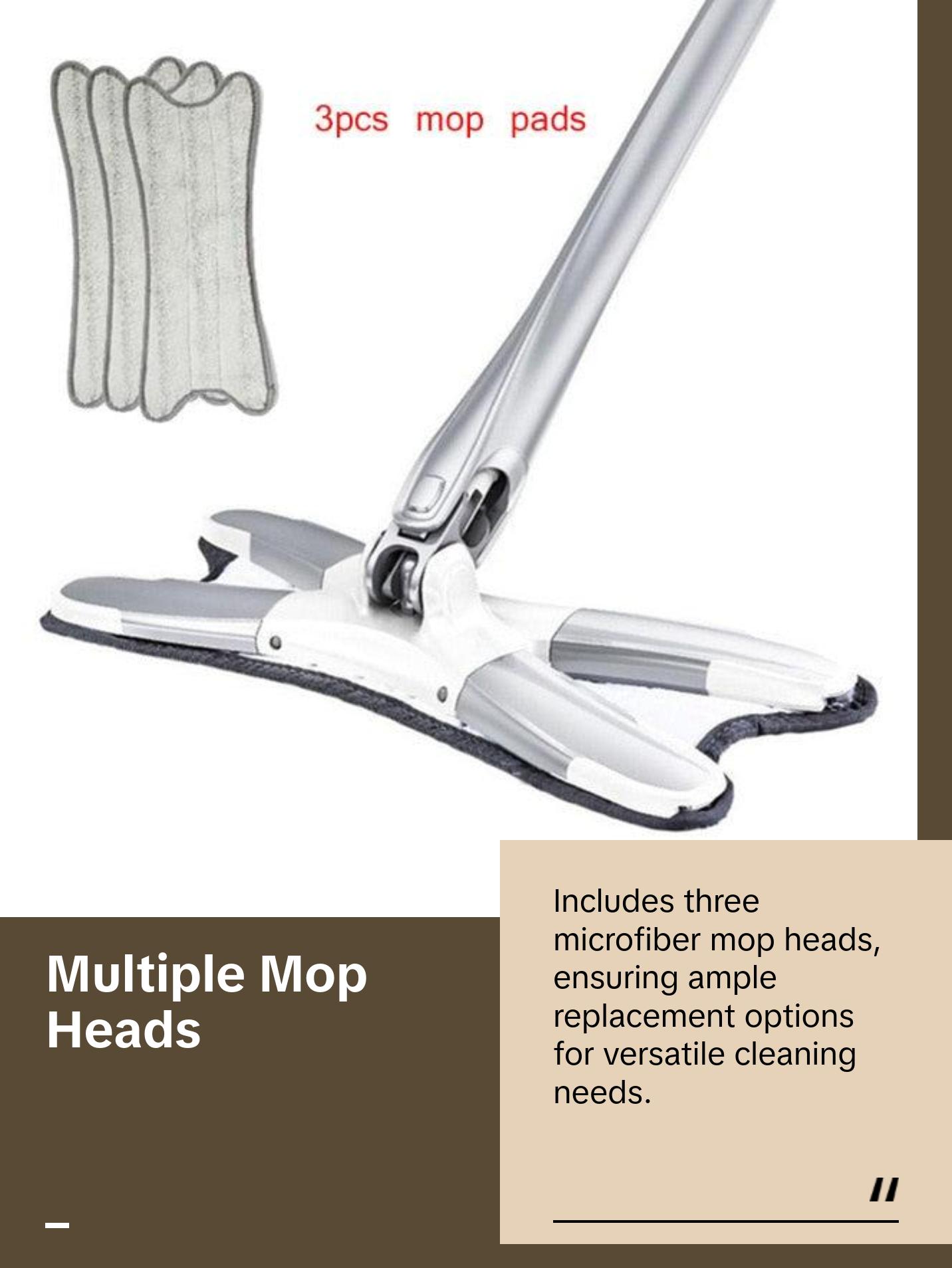 X-type Mop Microfiber Flat Floor Self Wringing 360 Degree Squeeze Mop with Eco-Friendly Pebble, Microfiber Head, and Steel Handle