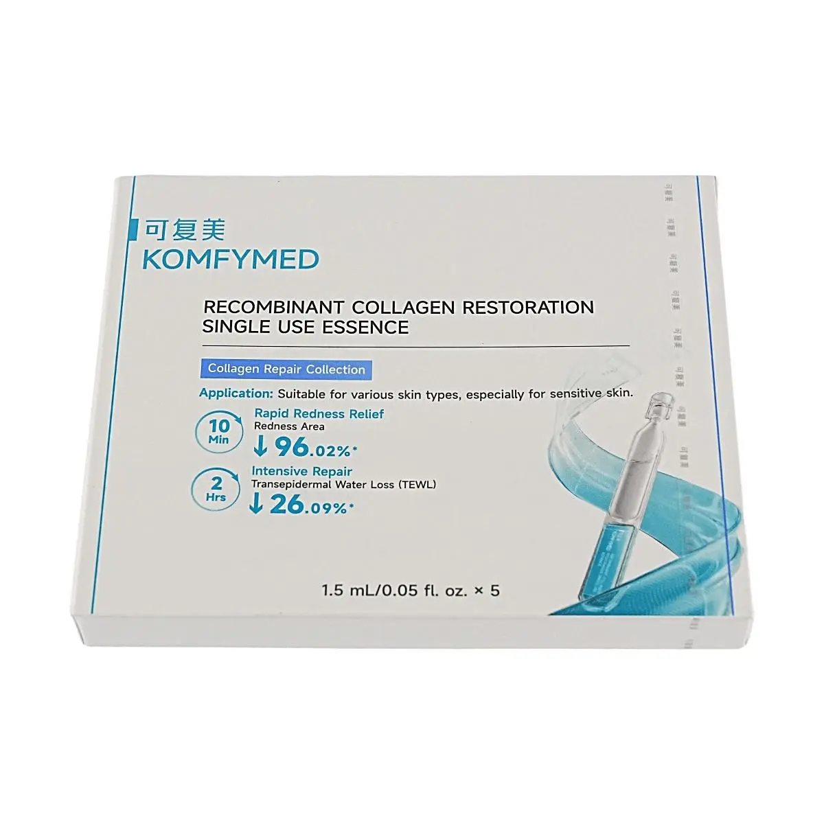 KOMFYMED TK Recombinant Human Collagen Ampoule Serum - 1.5ml x 5 Vials | Skin Barrier Repair & Soothing