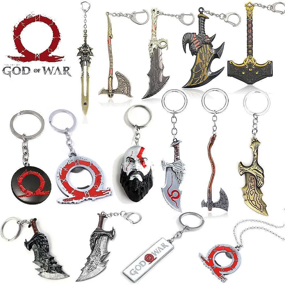 Game God Of War Series Kratos Sword Weapon Keychain Pendant Keyring Jewelry Men And Women Car KeyRings Accessories