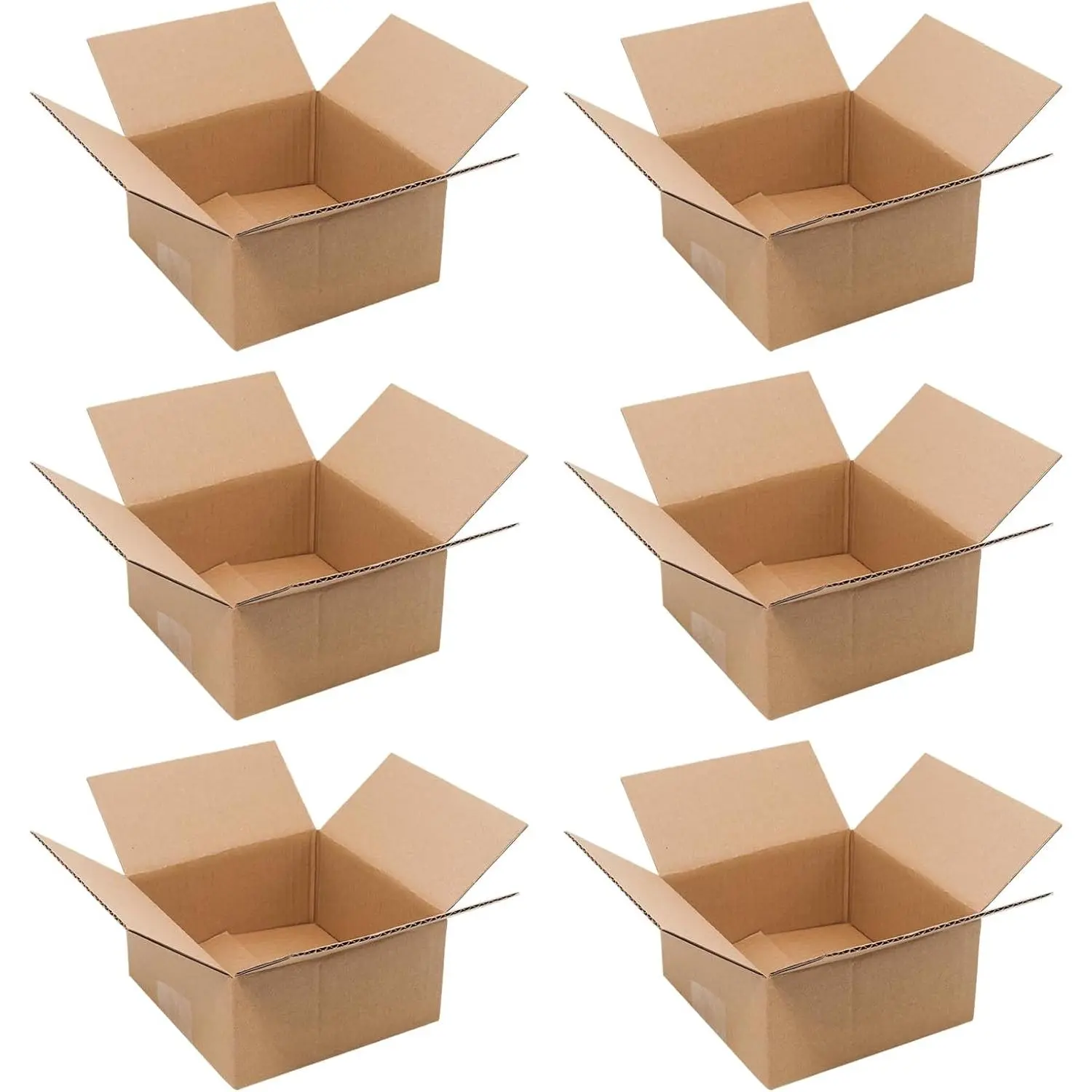 6 Pack 6x6x3 Inch Corrugated Shipping Boxes, Small Packing Cardboard Mailers Heavy-Duty Triple-Wall Carton Boxes