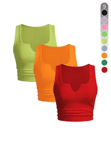 Women's Solid Color Ribbed Tank Top, Casual Sleeveless Top for Summer, Ladies Clothes for Daily Wear, Solid Color Vest