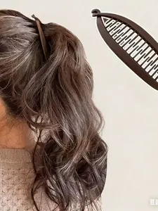 2PCS Large Matte Banana Hair Clips Set , High Ponytail Styling, Back-To-School Beauty Accessories, Hair Accessory, Wavy