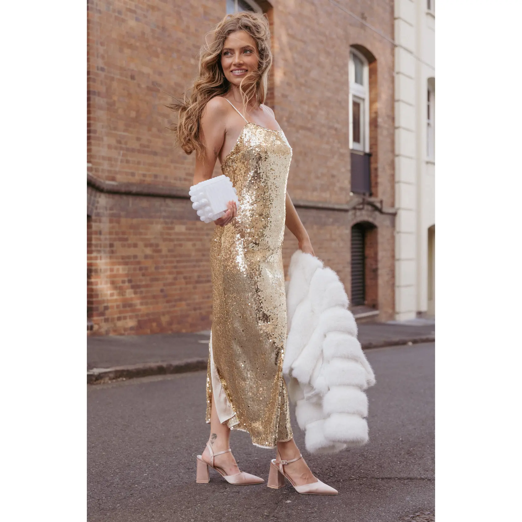 Karley Sequin Maxi Dress - Gold