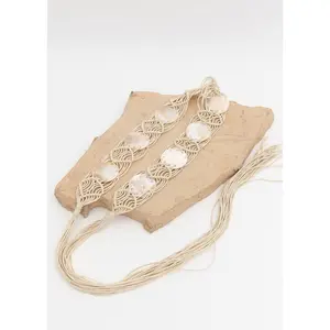 Seashell Macrame Tie Belt