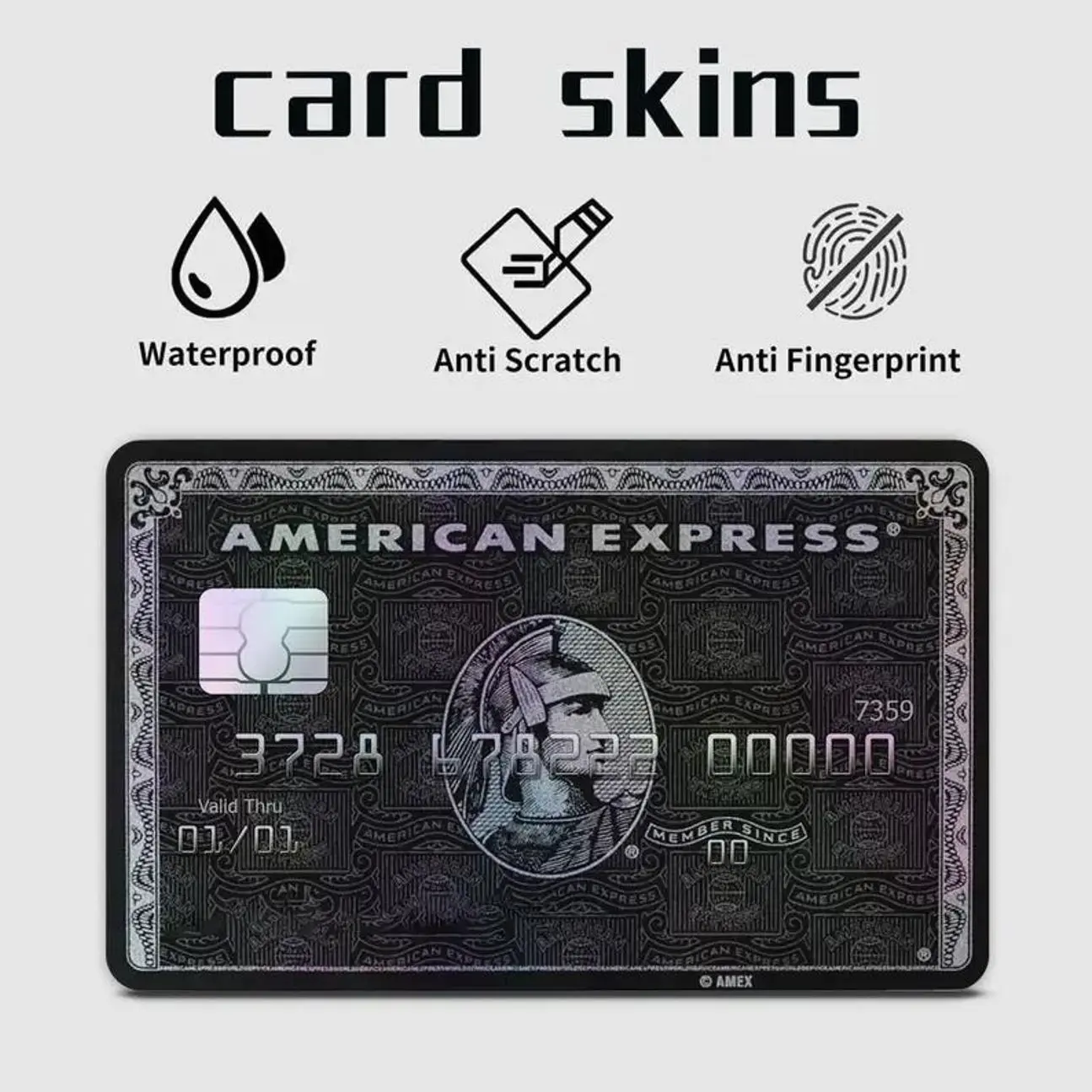 2 PACK Black Luxury Centurion Credit Card Skin, Ancient Warrior Debit Card Sticker G8