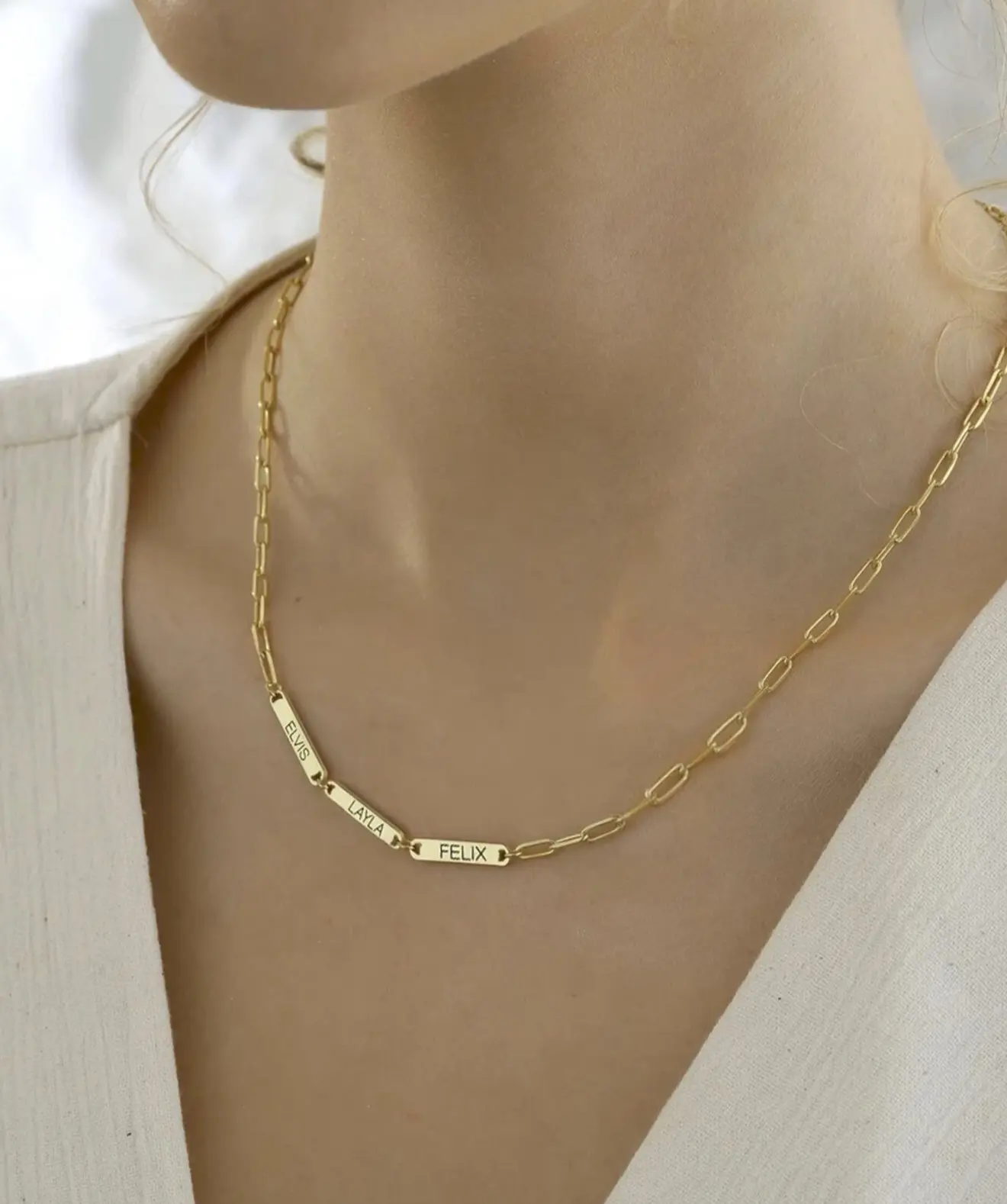Stainless Steel Customizable Paperclip Necklace