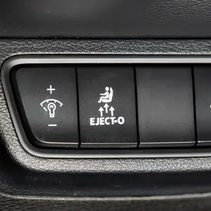 Fits Kia EJECT-O blank button decal for Forte and others. Medium sized, empty button decals, EVdecals, Everything Vinyl