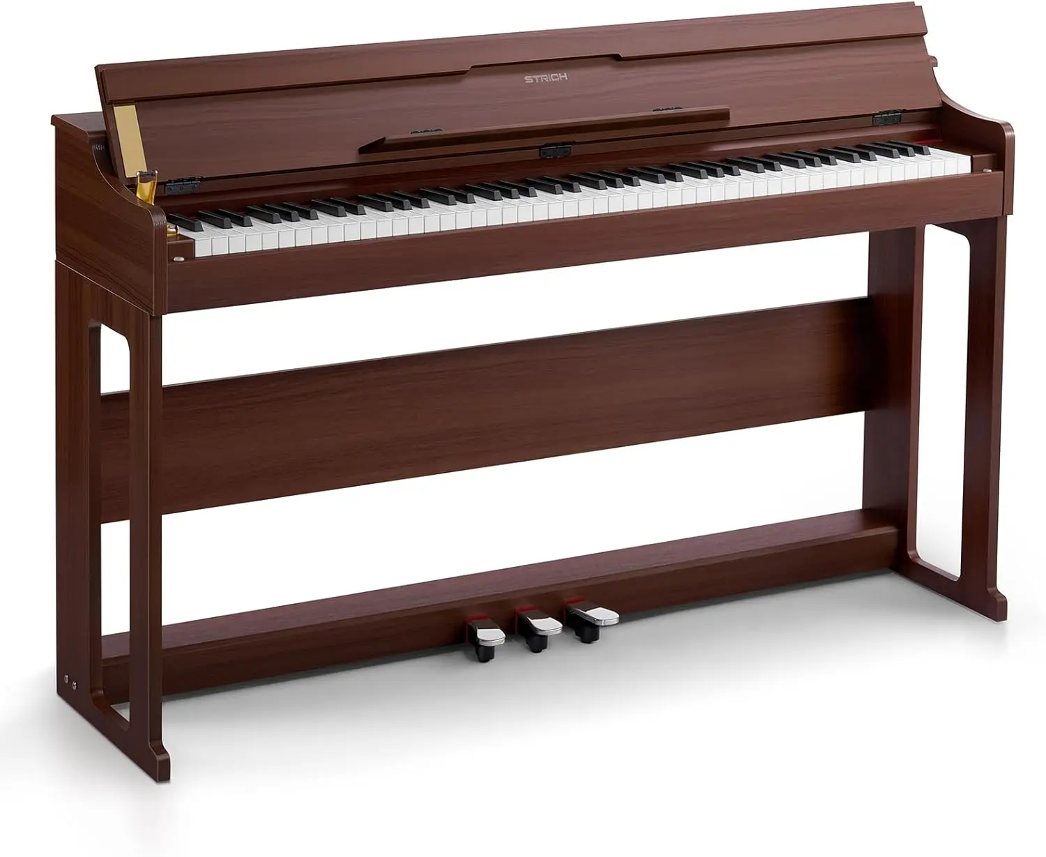 STRICH SDP-400 88 Keys Fully Weighted Hammer-Action Large Floor Keyboard Digital Piano, Brown, with Custom Cover, Furniture Stand, Headphones, 3-Pedal Set, Large Floor Keyboard Digital Pianos