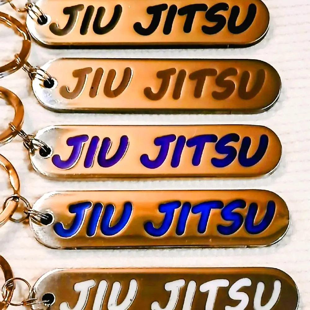 BodhI's Brand High End Stainless Steel Keychains with Custom designs & colors. Featuring I Love You Dad,Focus on the Positive, Los Angeles Dodgers, 2nd Amendment,We the People,ranked jiu jitsu,motivational,spiritual.