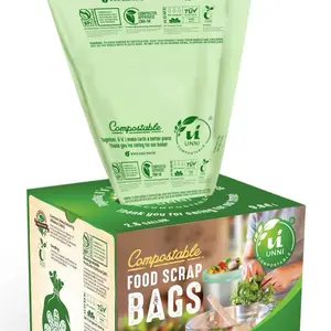 Compostable Small Food Scrap Waste Bags 2.6 Gallon Capacity Ideal for Kitchen Use Environmentally Friendly Easy to Dispose of