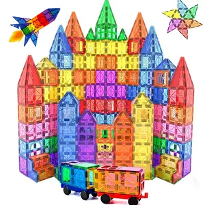 STEM Magnetic Building Blocks Toys for Kids 3+, Magnetic Tiles & Car Set, Sensory Educational Toys, Inspire Creativity Imagination, Perfect Gift for Easter Thanksgiving Back to School