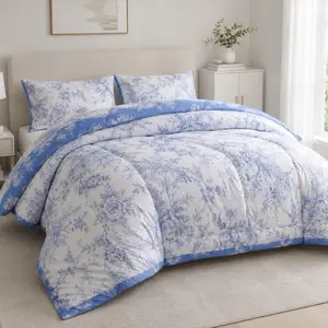Blue Floral comforter – Queen Size | 3 Piece Bedding Set