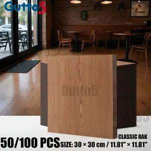 50/100pcs boxed luxury floor stickers, retro self-adhesive wood grain effect, easy to peel and paste DIY detachable, easy to install, kitchen and bathroom, wall and floor renovation, living room, bedroom and corridor floor renovation wall stickers-Gutto5