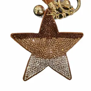LGS Charms - Stars & Initials - Rhinestone Keychain Fashion Accessory with Tassel